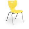 Mooreco Hierarchy School Chair, 4 Leg, 18" Chrome Frame, Yellow Armless Shell, PK5 53318-5-YELLOW-NA-CH